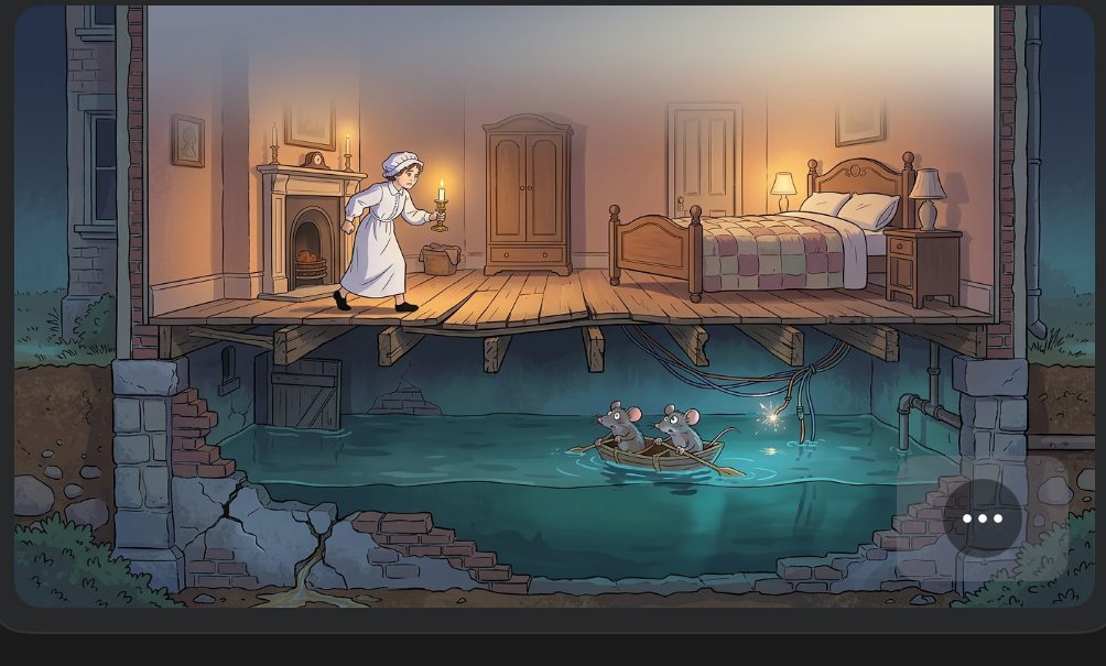 Red cottage home with landscaping